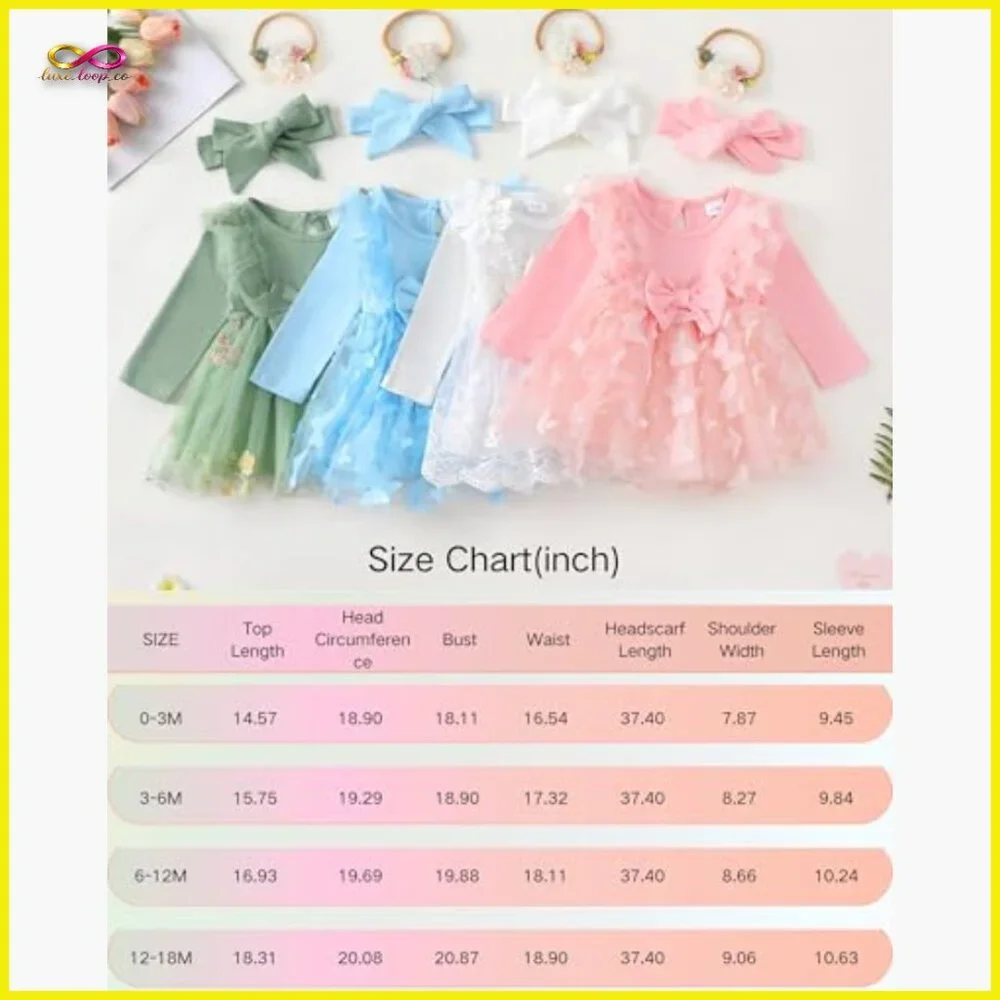 Tutu Tulle Princess Dress Long Sleeve Special Occasion Elegant Baby Girl - Picture 4 of 7